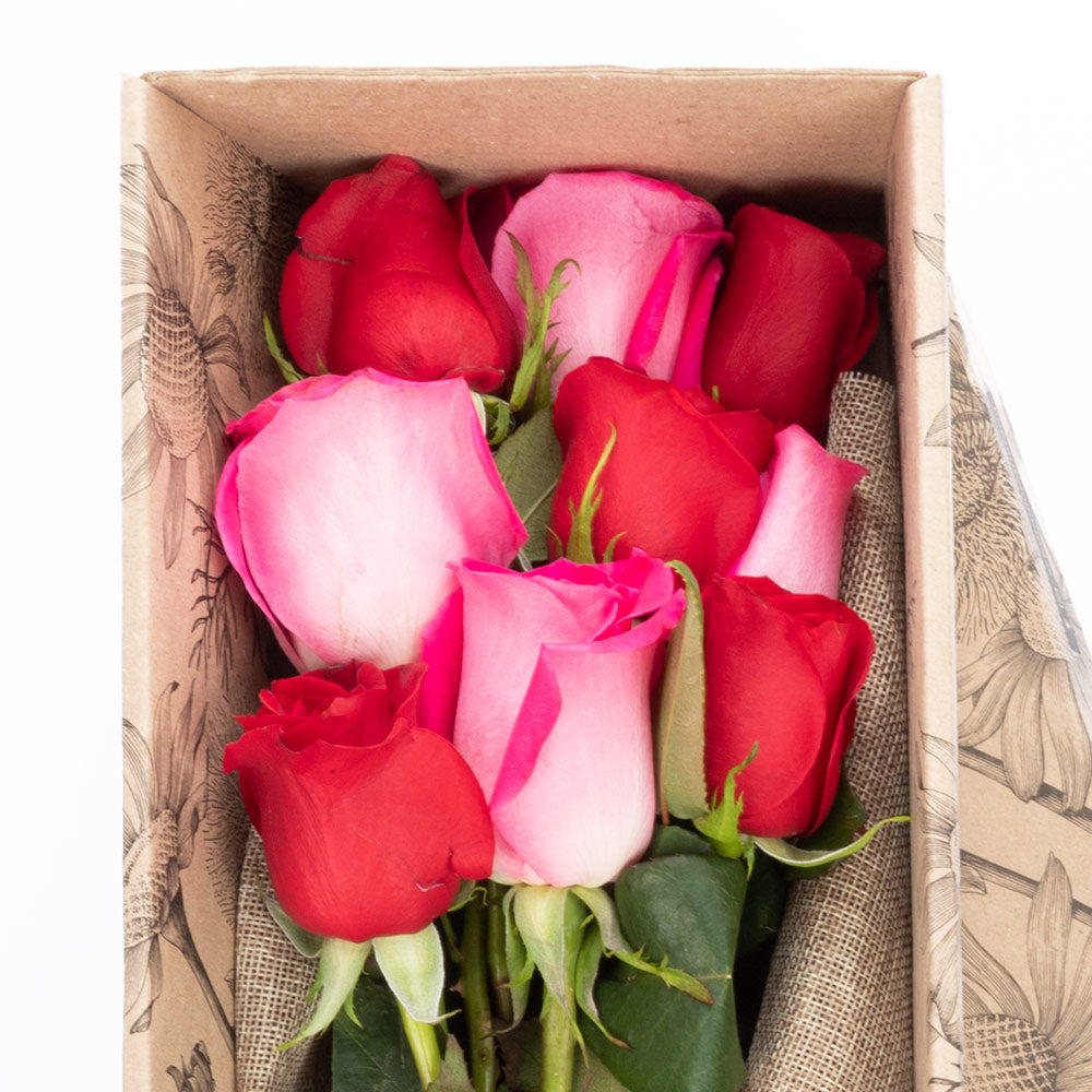 Caja de 9 rosas