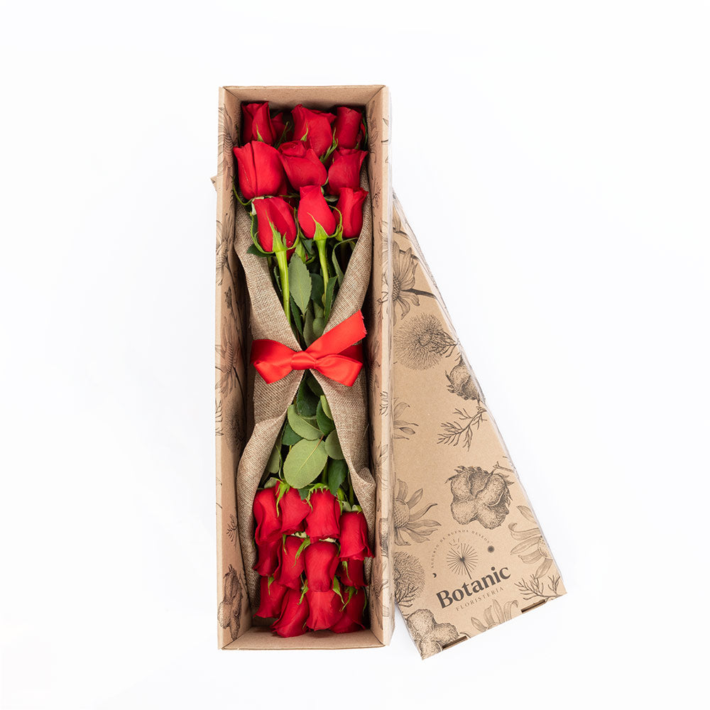 Caja de 24 rosas